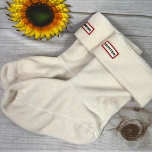 Hunter Fleece Tall Boot Socks Cream Ivory Fleece L US 7-9